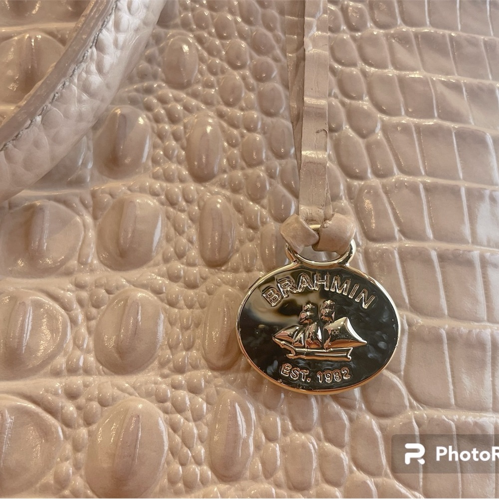 Brahmin Duxbury Riviera Melbourne Satchel Croc embossed clay color leather - Picture 8 of 8